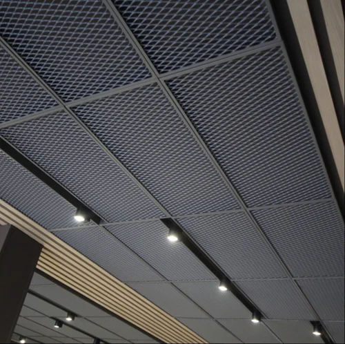 Rectangular mesh ceiling panels — 600 × 1200 mm option