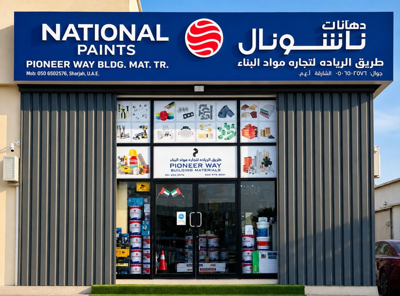 Pioneer Way physical store exterior in Industrial Area 11, Sharjah