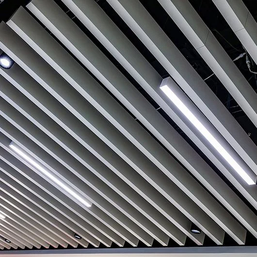 White baffle ceiling, Darwin Centre, Shrewsbury — Hunter Douglas