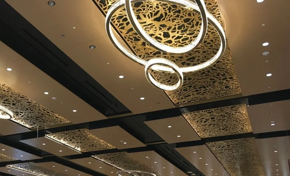 Branch-pattern decorative ceiling application